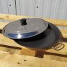 Plat à paella Induction en inox anti-adhésive 46cm + couvercle pour 12 personnes