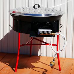 Kit cuisson -bbq70 - Plat fonte 80cm - 1 séparation - rechaud pro