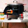 Kit à paella -bbq40 pour 16 personnes - Plat antiadhérent - Couvercle