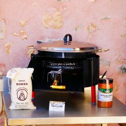 Kit à paella -bbq40 pour 16 personnes - Plat inox - Couvercle - Thermocouple