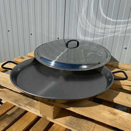 Plat à Paella 65cm Garcima Pata Negra + couvercle inox
