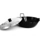 Poêle creuse émaillée 32cm avec couvercle Inox - Garcima