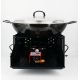 Kit Poêle creuse - BBQ40 pour 40 personnes - Plat creux émaillé 55cm - Couvercle