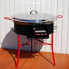 Kit à paella - BBQ70 pour 40 personnes - Plat inox avec couvercle inox