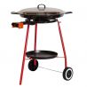 Kit à paella sur roues - poêle émaillée avec couvercle inox 14 personnes