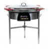 Kit à paella - 50 personnes - Pare-flamme inox - Plat acier - couvercle