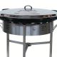 Kit à paella - 120 personnes - Pare-flamme inox - Plat emaillé- couvercle