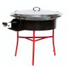 Kit à paella - BBQ60 pour 30 personnes - Plat acier avec couvercle inox et pare-flammes