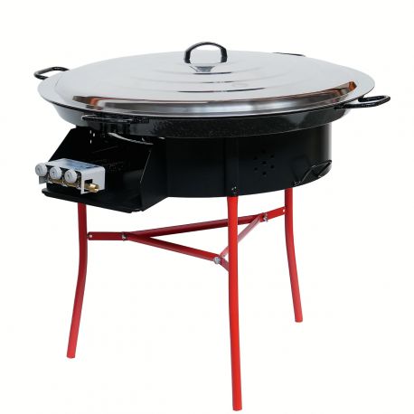Kit à paella - BBQ70 pour 50 personnes - Plat émaillé - veilleuse - thermocouple
