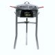 Kit à paella - Pare-flammes inox - 20 personnes - Plat acier et couvercle inox