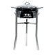 Kit à paella - Pare-flammes inox - 20 personnes - Plat émaillé avec couvercle inox - thermocouple