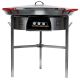 Kit à paella 50 personnes - Pare-flammes inox - Plat acier - Couvercle