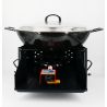 Kit Poêle creuse - BBQ40 pour 50 personnes - Plat creux émaillé 60cm - Couvercle