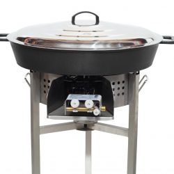 Kit tartiflette pare flammes inox 45cm - Poêle fonte 65cm - thermocouple pro