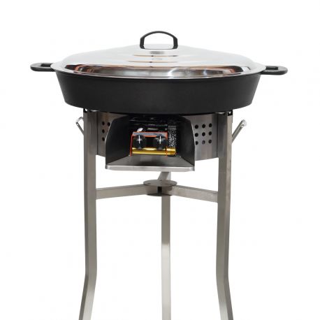 Kit tartiflette pare flammes inox 45cm - Poêle fonte 50cm