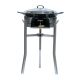 Kit à paella - Pare-flammes inox - 14 personnes - Plat émaillé et couvercle inox
