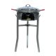 Kit à paella - Pare-flammes inox - 14 personnes - Plat acier et couvercle inox