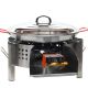 Kit à paella - Pare-flammes inox - 20 personnes - Plat anti-adhérent et couvercle inox