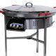Kit à paella - 50 personnes - Pare-flamme 80cm inox - Plat acier - veilleuse - thermocouple - couvercle