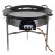 Kit à paella - 120 personnes - Maxi pare-flamme inox - Plat emaillé - thermocouple - couvercle