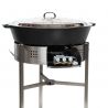 Kit tartiflette - pare flammes 80cm Inox - Plat fonte 80cm sur table - thermocouple pro