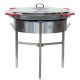Kit à paella - 50 personnes - Pare-flamme inox - Plat acier - couvercle