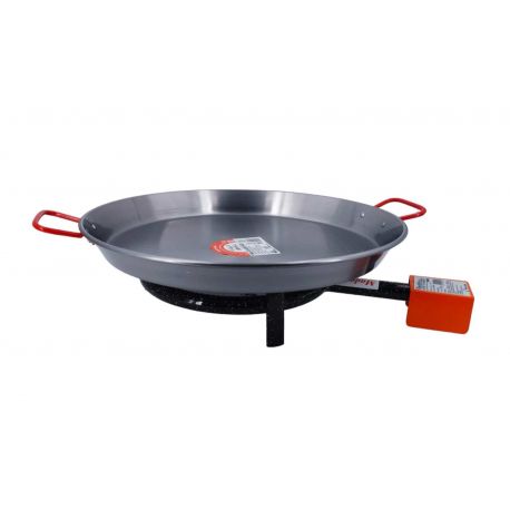 Kit à paella pour 12 personnes - Poêle acier - Couvercle inox 