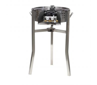 Kit paella Classique - Pare-flammes 60cm inox - 30 personnes - Plat acier 70cm avec couvercle inox
