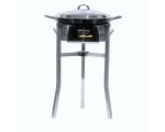 Kit paella Classique - Pare-flammes 60cm inox - 25 personnes - Plat émaillé 65cm avec couvercle inox