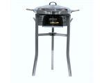 Kit paella Classique - Pare-flammes 60cm inox - 25 personnes - Plat inox 65cm avec couvercle inox