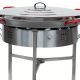 Kit à paella 40 personnes - Pare-flammes 70 cm inox - Plat acier avec couvercle inox