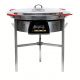 Kit à paella 40 personnes - Pare-flammes 70 cm inox - Plat acier avec couvercle inox
