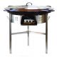 Kit à paella 40 personnes - Pare-flammes 70 cm inox - Plat émaillé avec couvercle inox