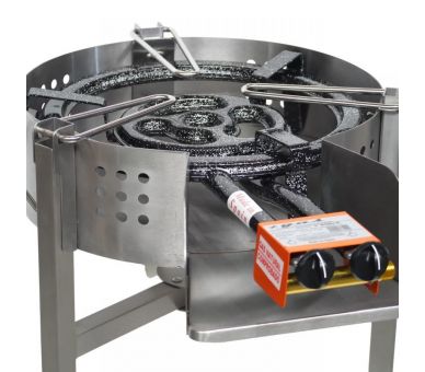 Kit paella Surpuissant - Pare-flammes 60cm inox - 30 personnes - Plat émaillé 70cm avec couvercle inox