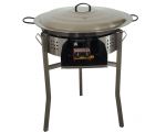 Kit paella Surpuissant - Pare-flammes 60cm inox - 30 personnes - Plat pata negra 70cm avec couvercle inox